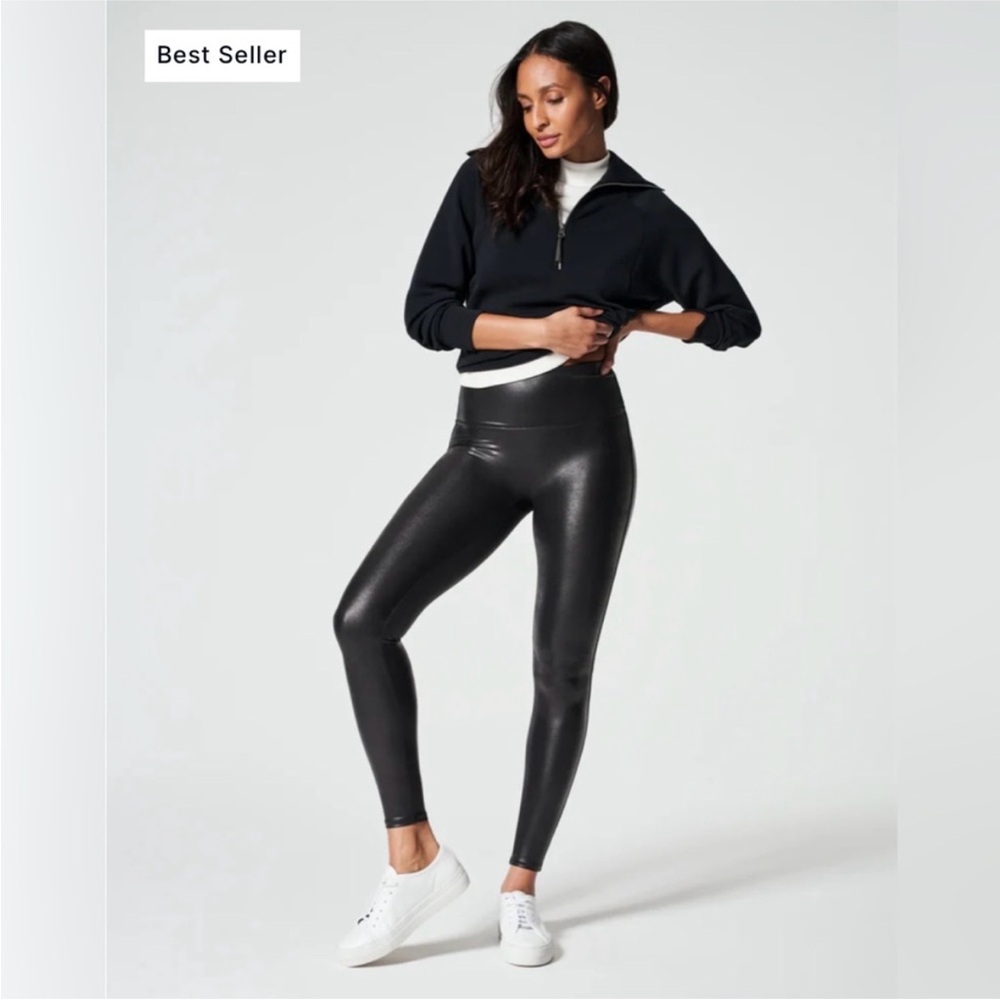 Spanx Faux Leather Leggings black high waisted